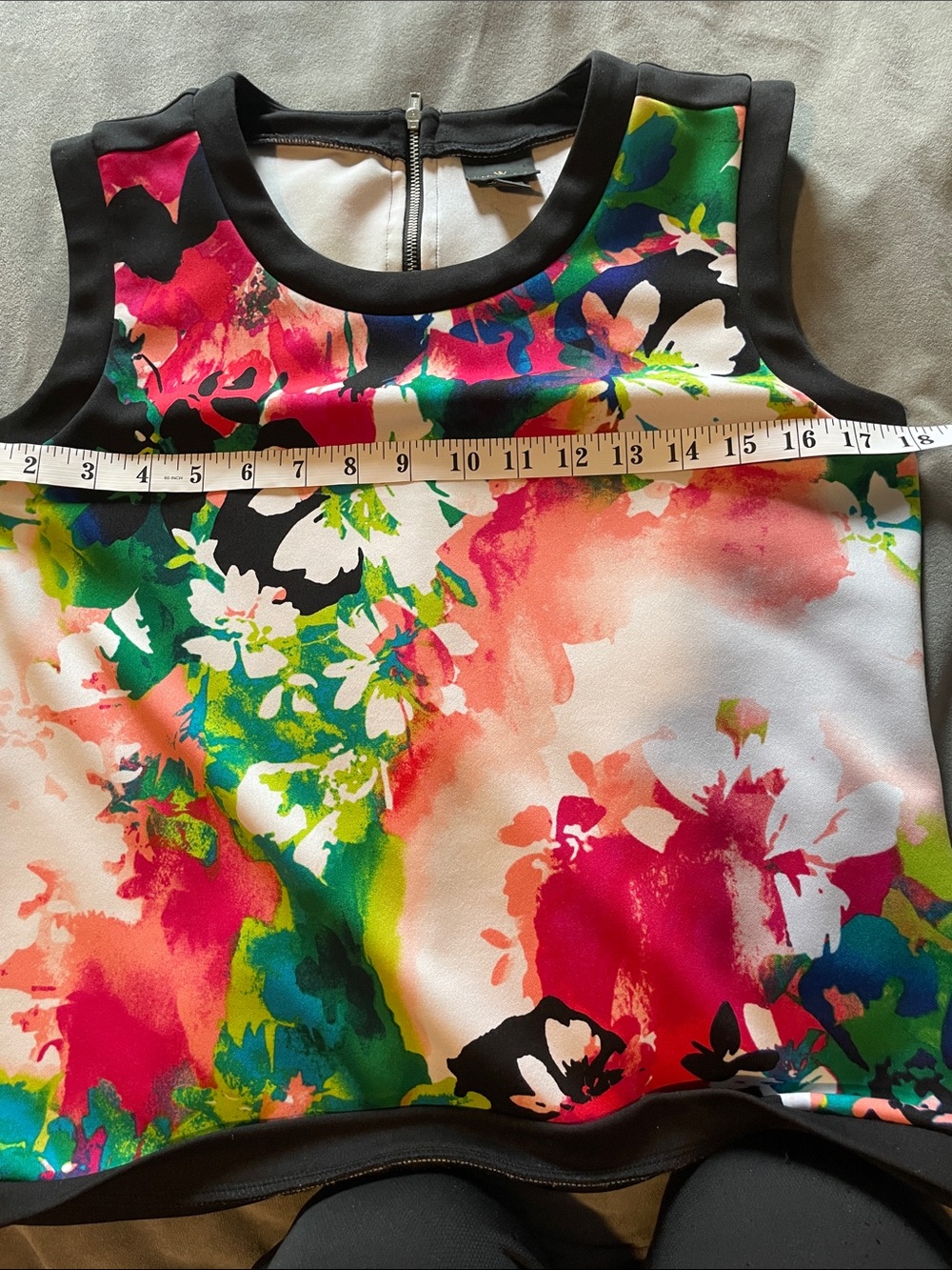 Worthington Floral Print Tank Top - Black, Pink, Green, White - Picture 7 of 8